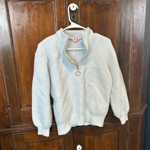 Light blue zip up sweater super soft CDM size small